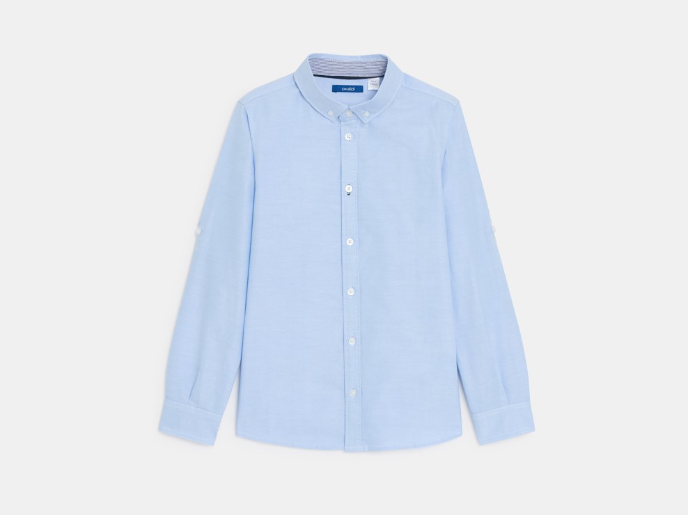 Oxfordhemd mit amerikanischem Kragen Türkis Jungen 2