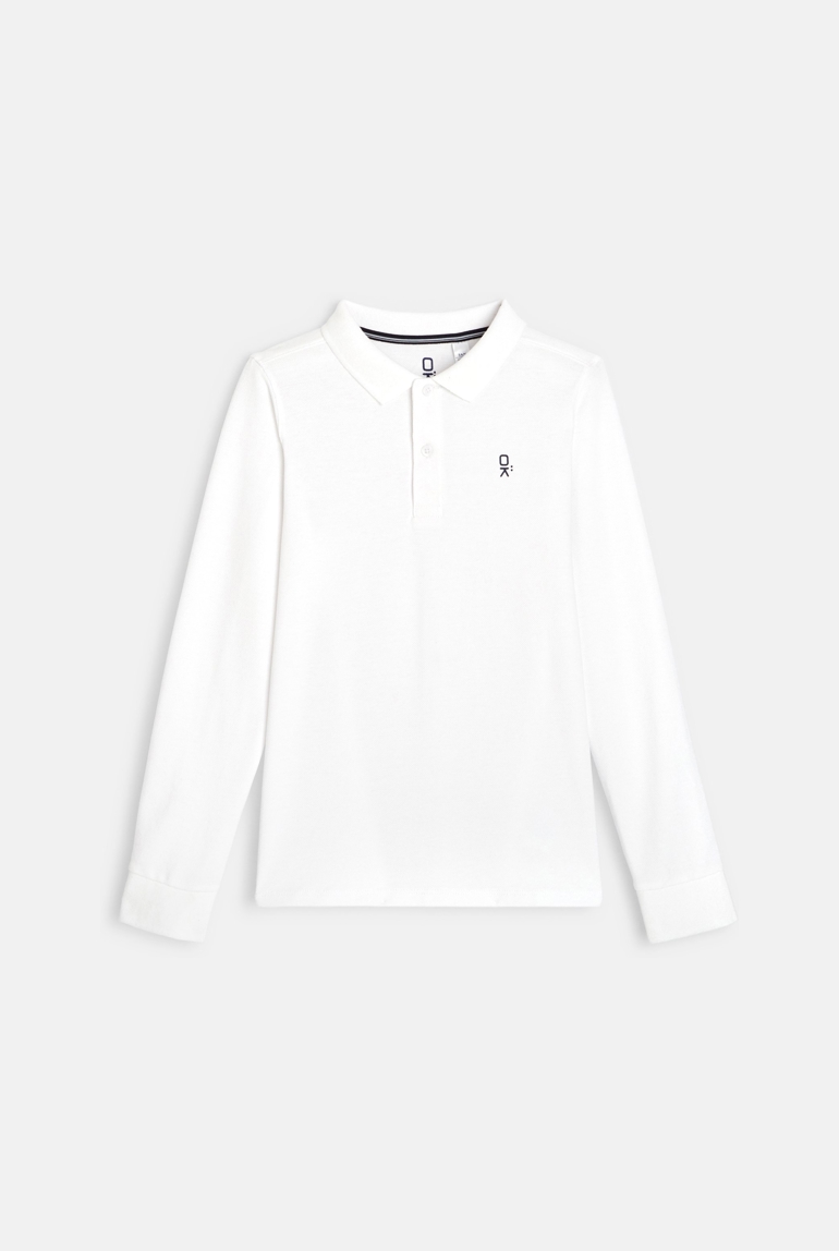 Polo de manga larga blanco niño 1