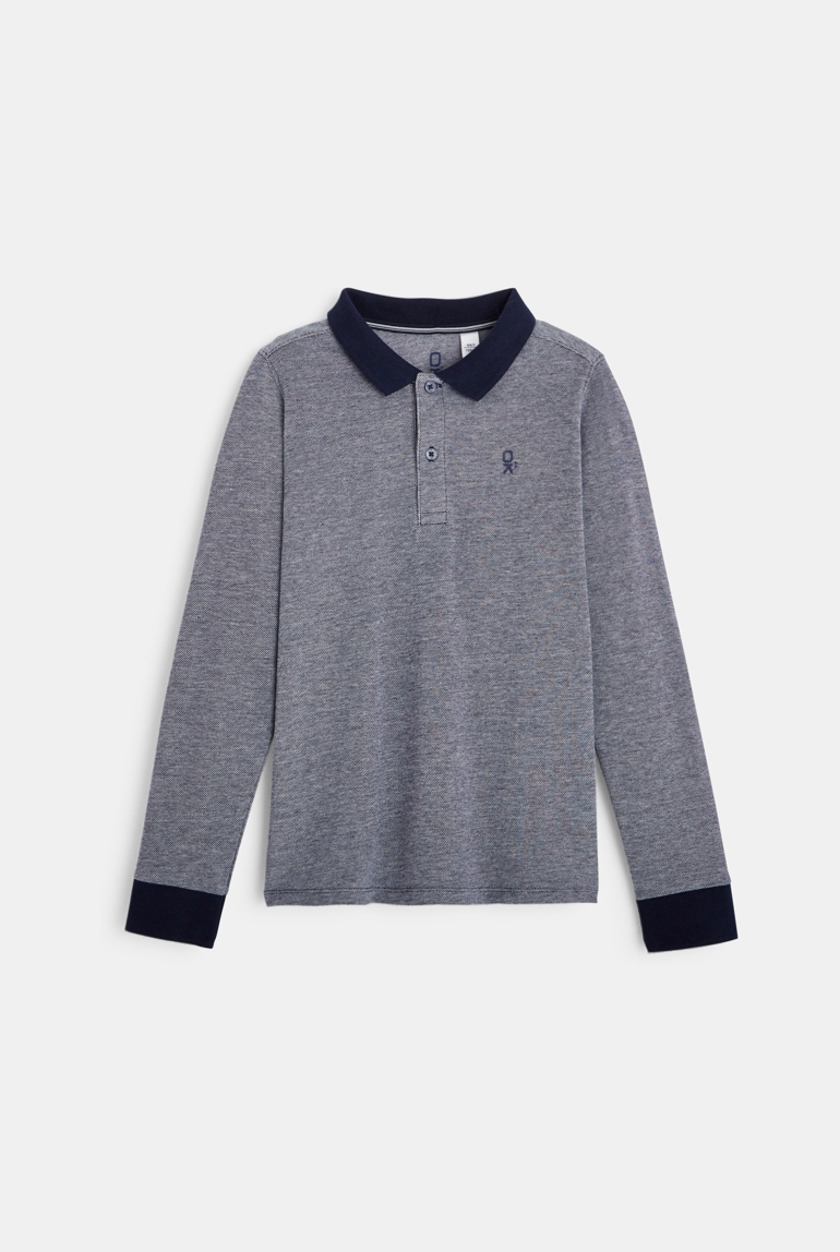 Polo de manga larga azul niño 1