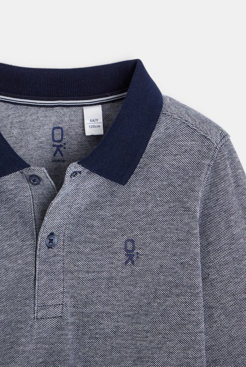 Polo de manga larga azul niño 2