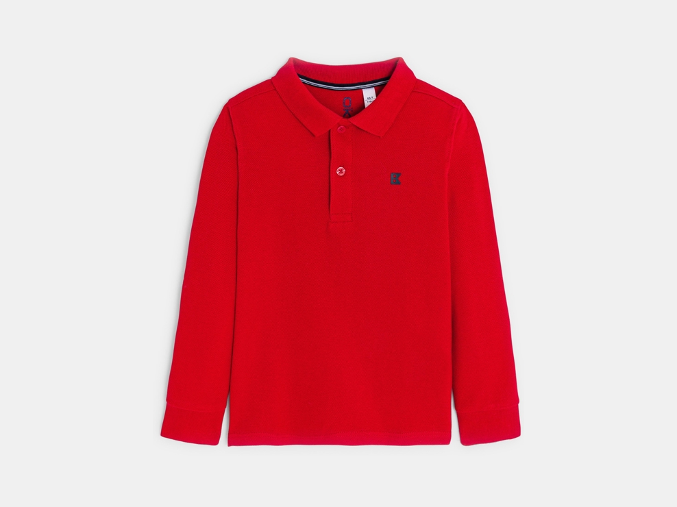 Polo a maniche lunghe rosso bambino 1