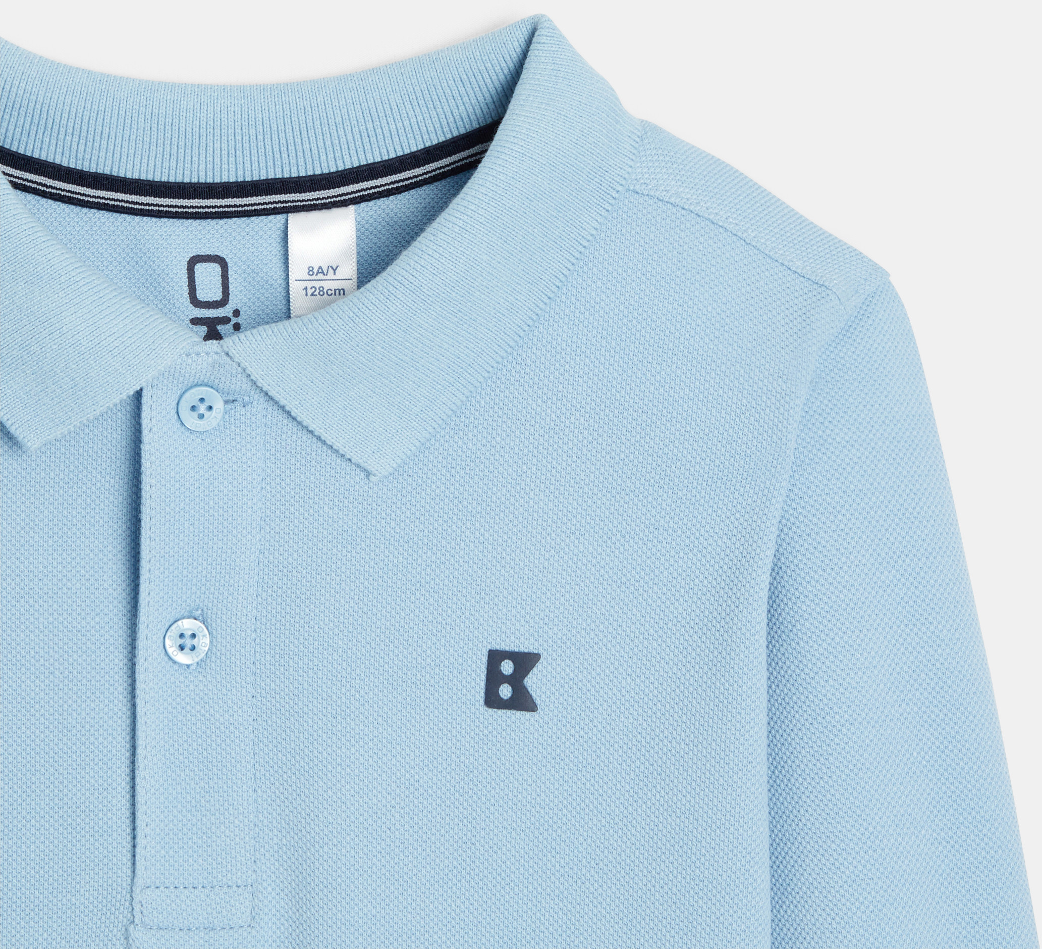 Langärmeliges Poloshirt Türkis Jungen 2