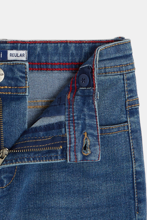 Ravne kavbojke hyper stretch modra deček 2