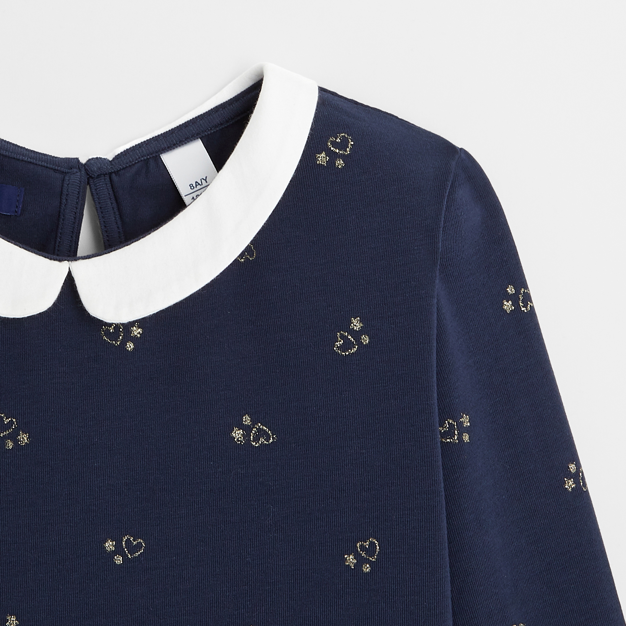 T-shirt with a Peter Pan collar Blue 