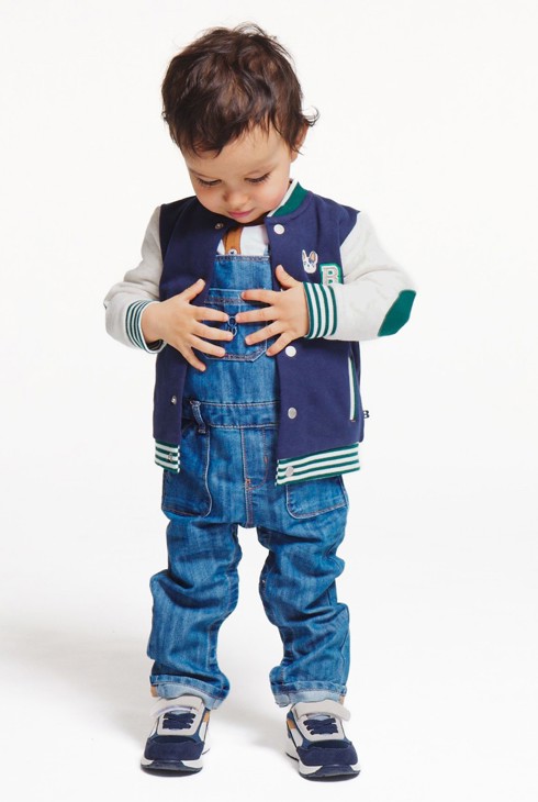 Salopette en jean bleue bébé garçon 2