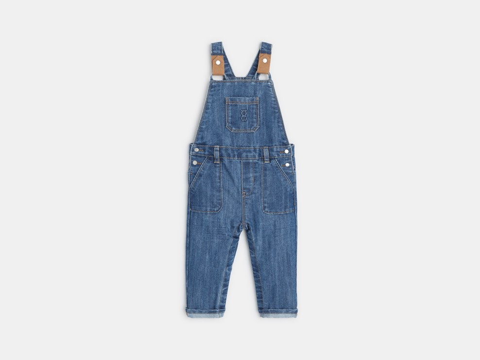 Jeans tuinbroek blauw babyjongen 2