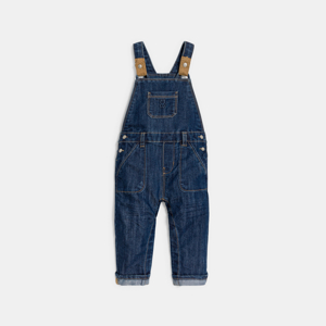 Salopette in blauwe jeansstof voor babyjongetjes 1