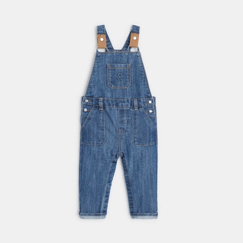 Salopette En Jean Bleue Bébé Garçon - Denim Bleu Stone - 6M - OBAIBI