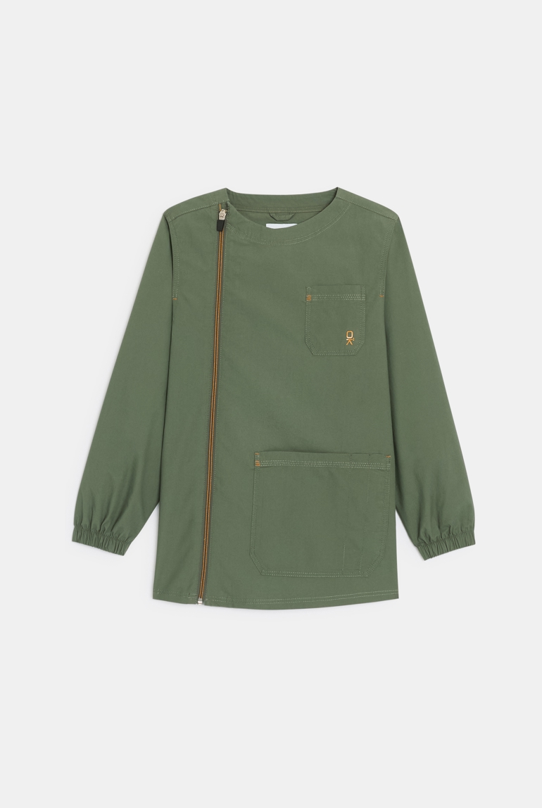 Tablier d'écolier vert garçon 1
