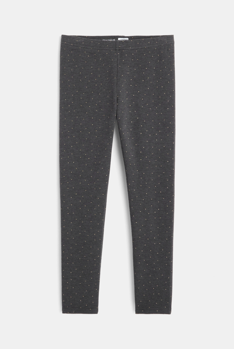 Warme Leggings aus Bio-Baumwolle Grau Mädchen 1