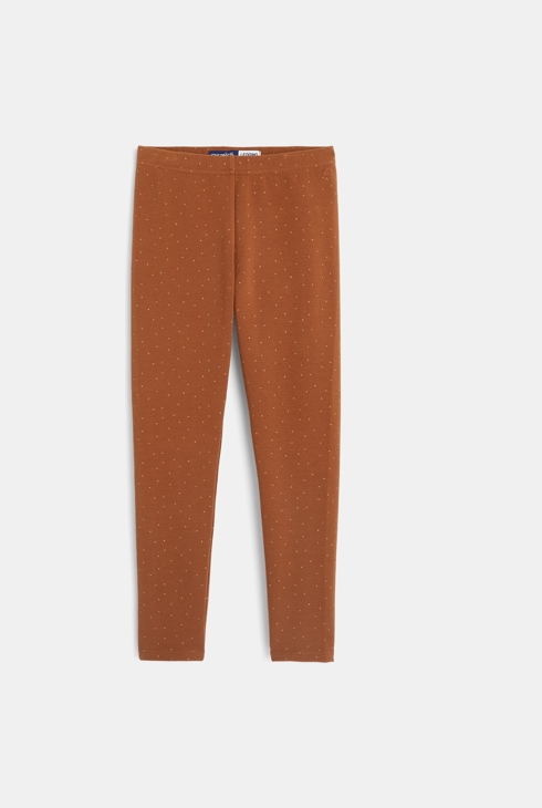 Warme Leggings aus Bio-Baumwolle Braun Mädchen 1