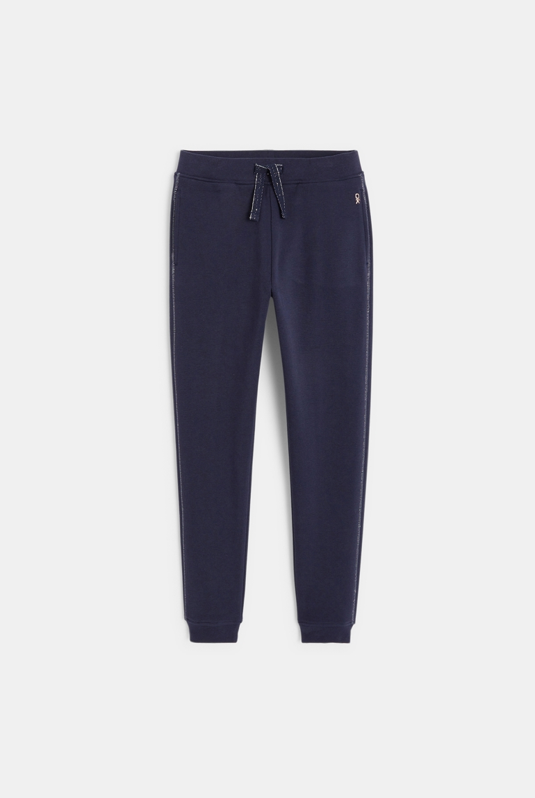 Jogging en molleton bleu fille 1