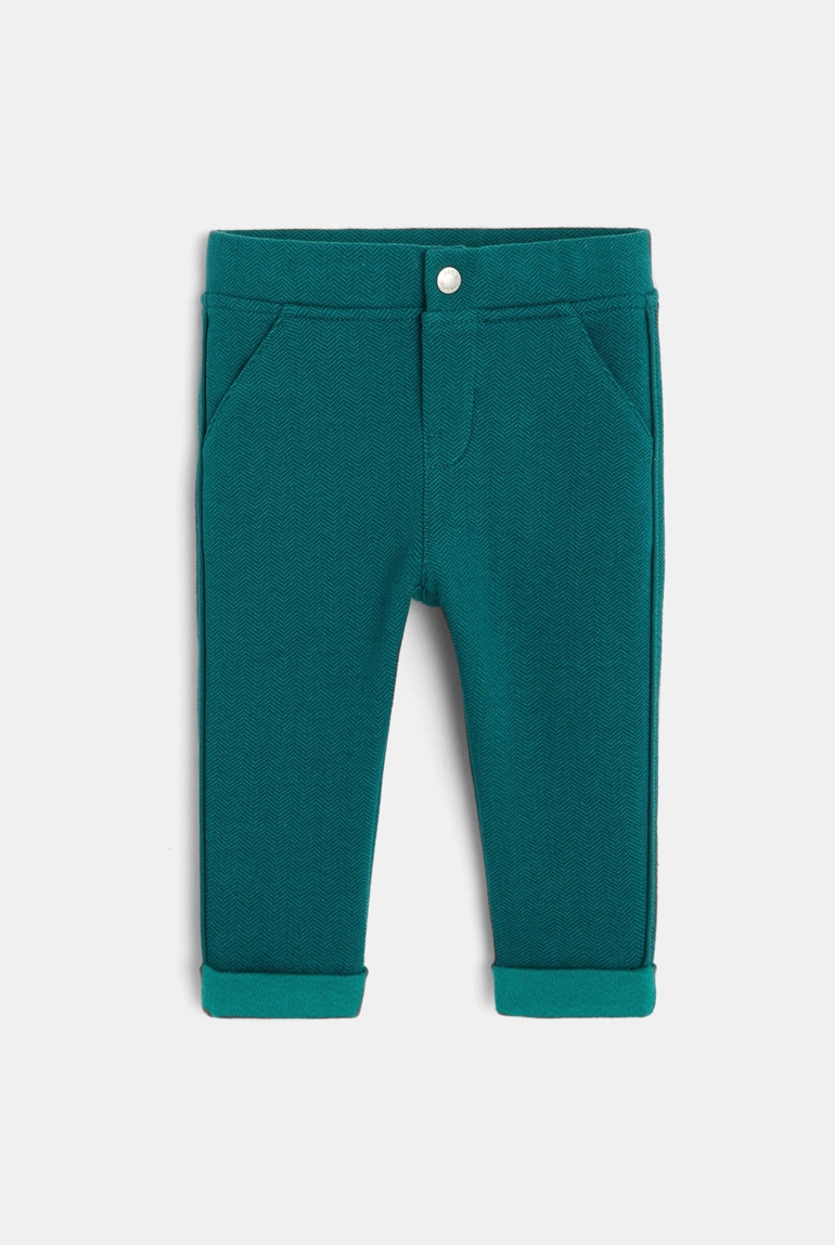 Jogpant de punto jaspeado estampado verde bebé niño 1