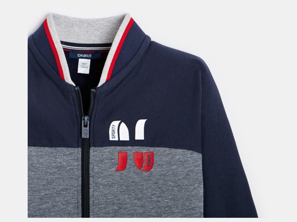 Sweatshirt met rits turkoois jongen 2