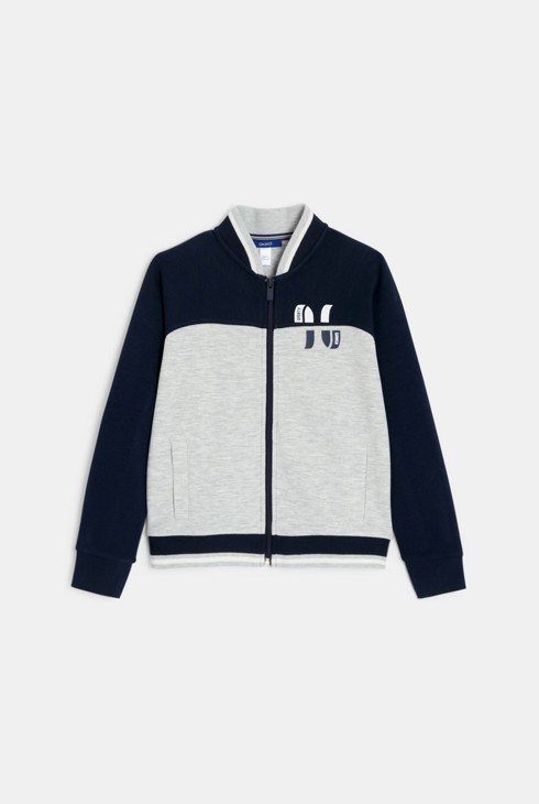 Sudadera con cremallera azul niño 2