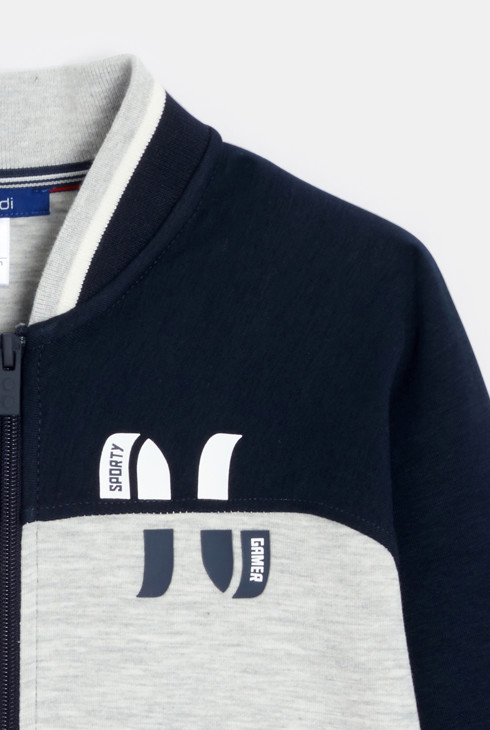 Sweat-shirt zippé bleu garçon 2