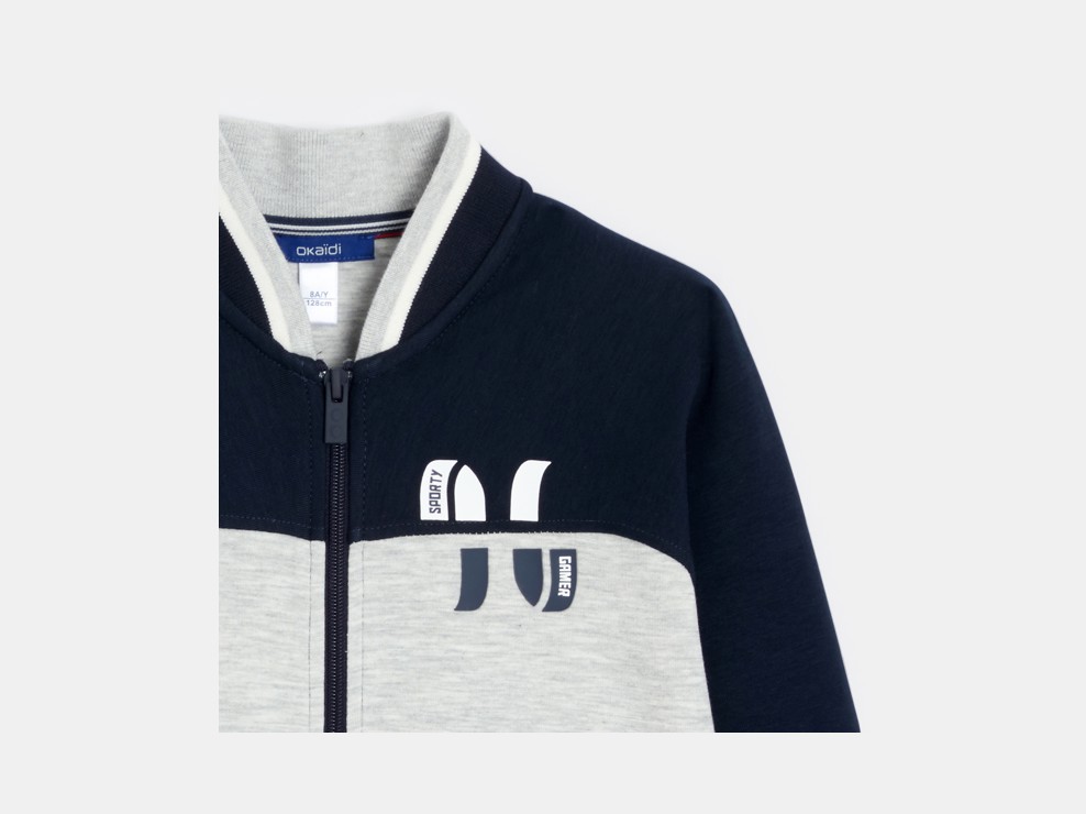Blauw sweatshirt met rits voor jongens 2