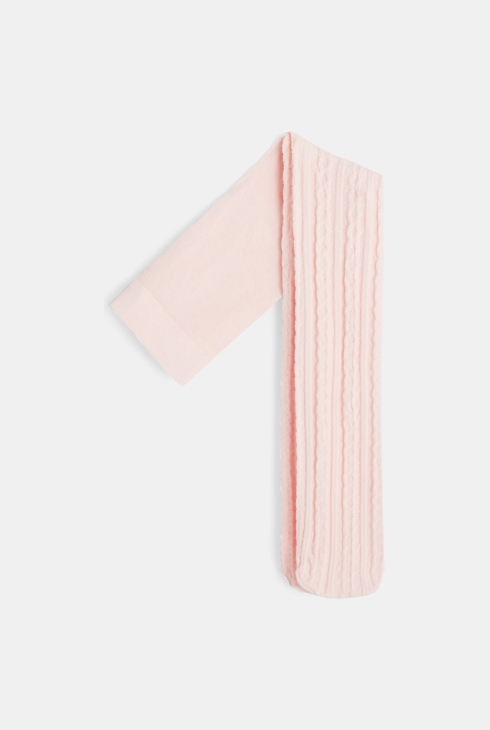 Warme Strumpfhose mit Zopfmuster Rosa Baby Mädchen 1