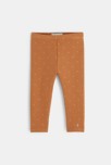 Leggings de moletó ecològic estampat amb puntets marron bébé fille 1
