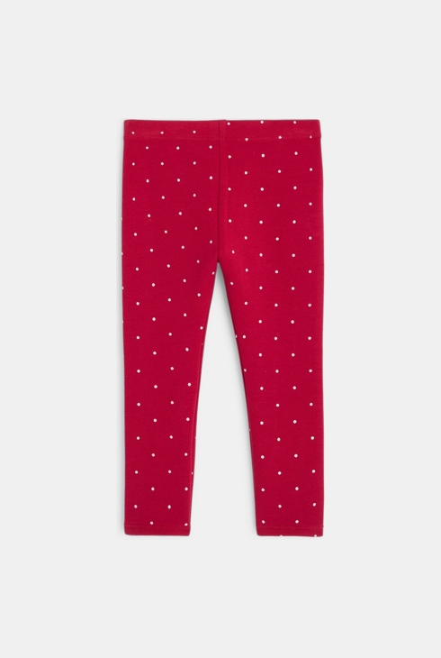 Legging molleton bio imprimé pois rose bébé fille 2
