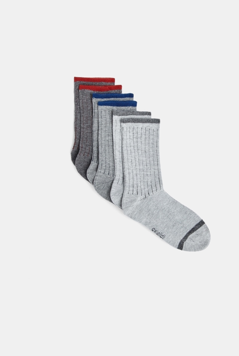 Gerippte Socken (3er-Pack) Grau Jungen 1