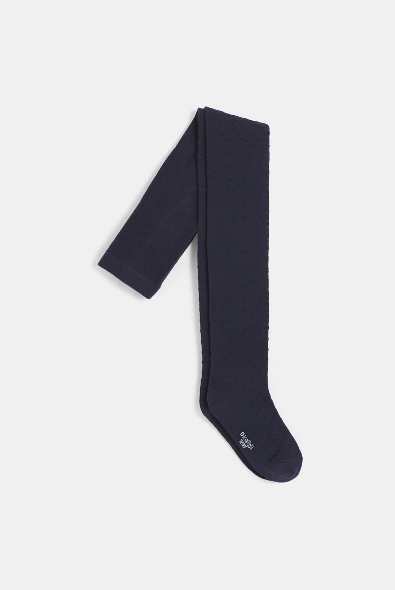 Collant en tricot fantaisie bleus fille 1