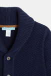 Gilet tricot chiné coton bio boutonné bleu bébé garçon 2