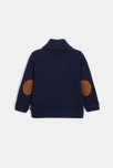 Gilet tricot chiné coton bio boutonné bleu bébé garçon 3