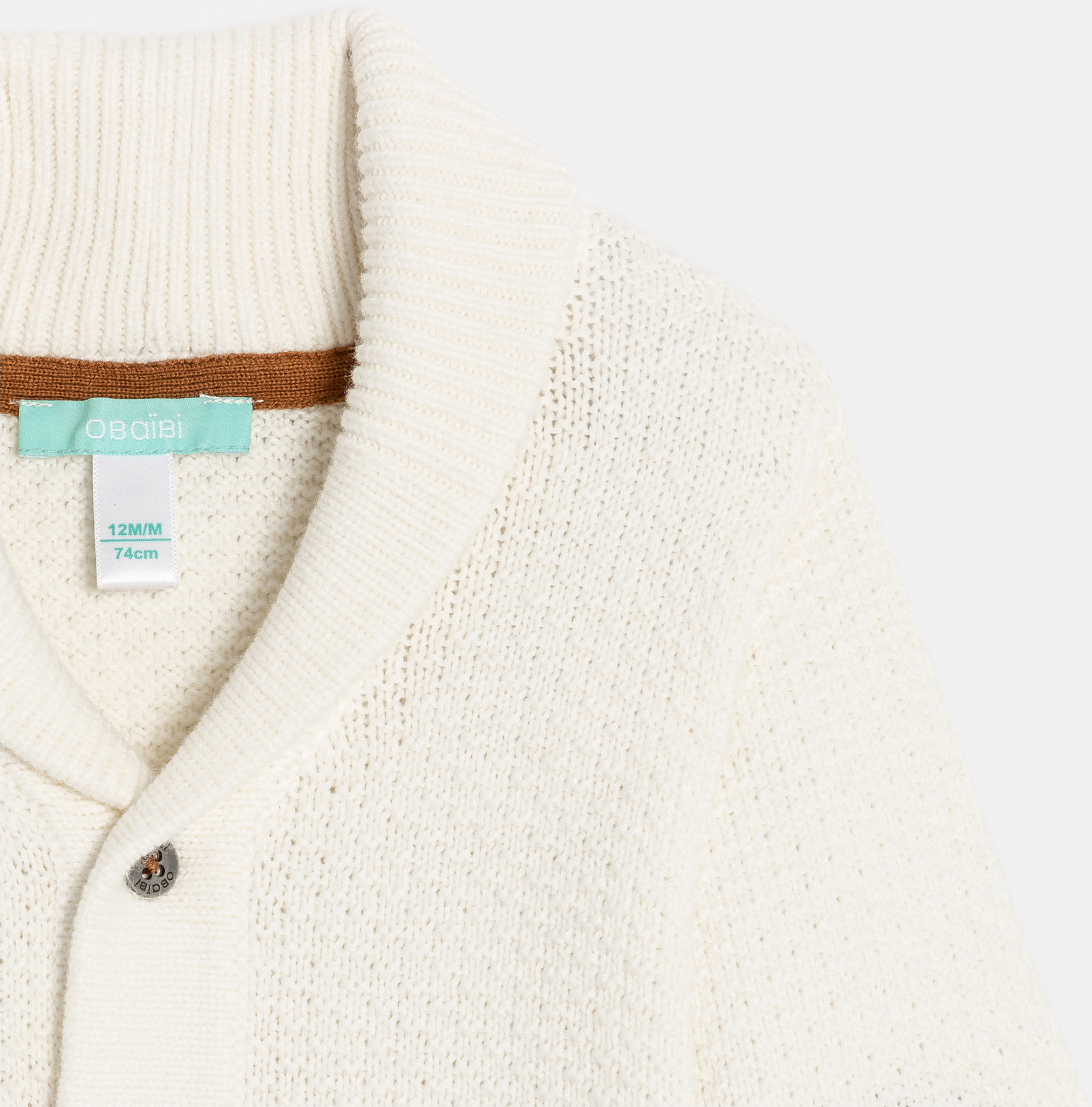 Strickweste mit Knöpfen weiß Baby Jungen 2