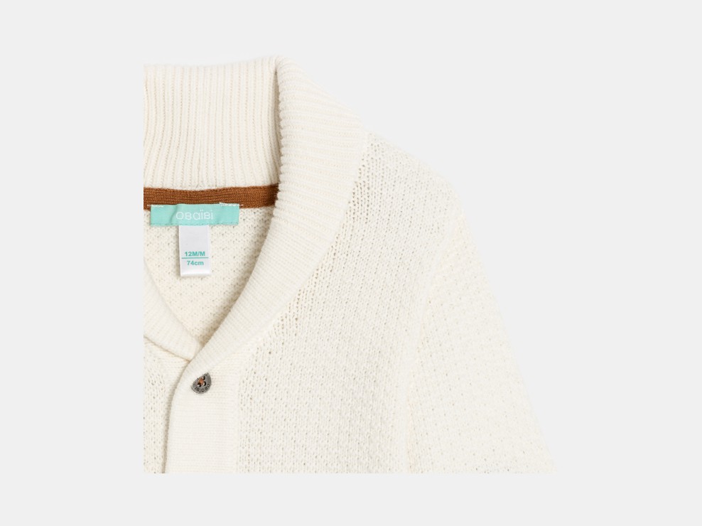 Strickweste mit Knöpfen weiß Baby Jungen 2