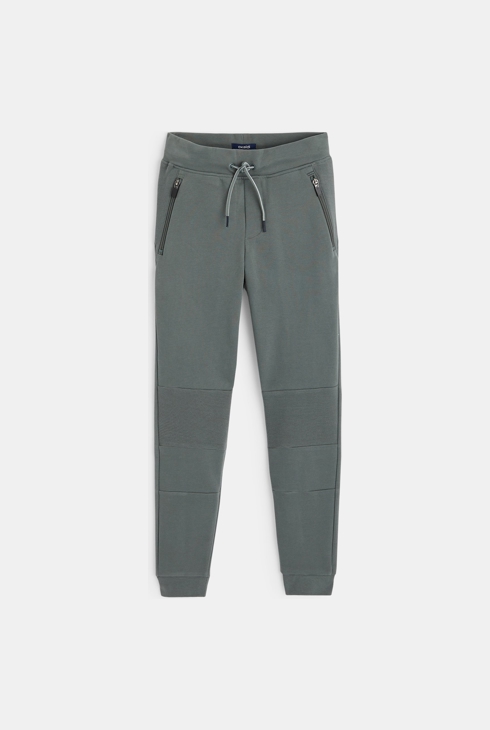 Einfarbige Molton-Jogginghose Grün Jungen 1