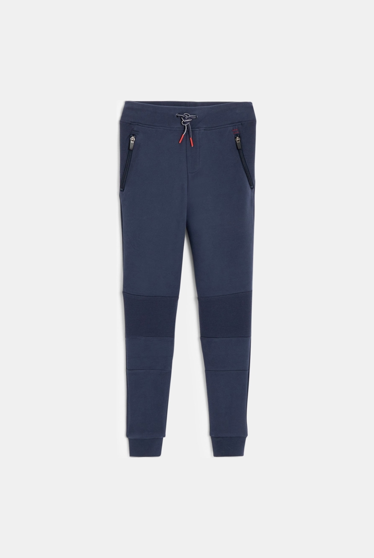 Jogging uni en molleton bleu garçon 1