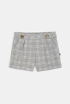 Pantalón corto de cuadros de punto milano gris niña 1