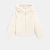 Manteau-pull fausse fourrure à capuche beige fille