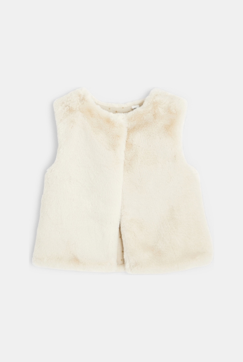 Boléro en fausse fourrure blanc fille