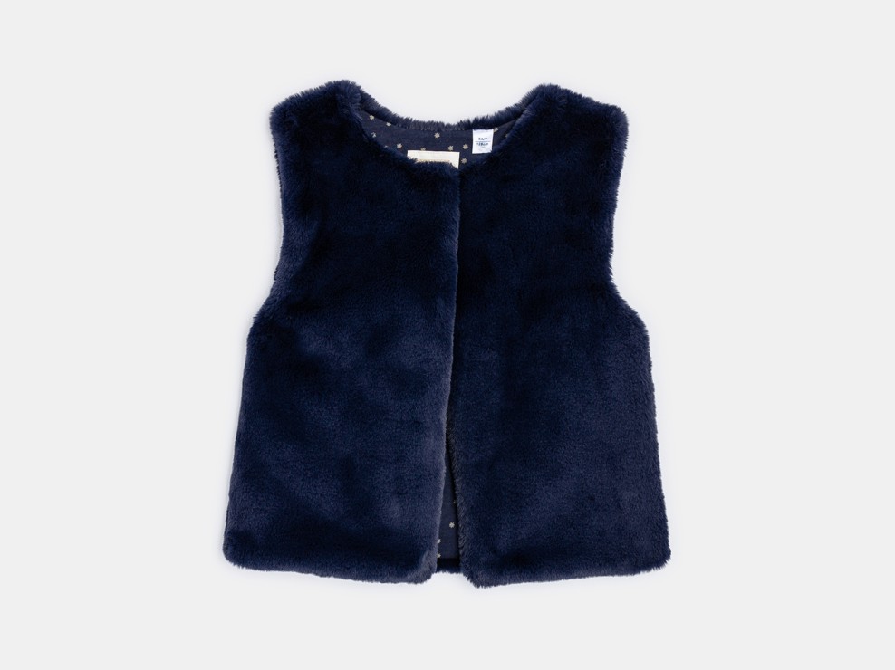 Boléro en fausse fourrure bleu fille 1