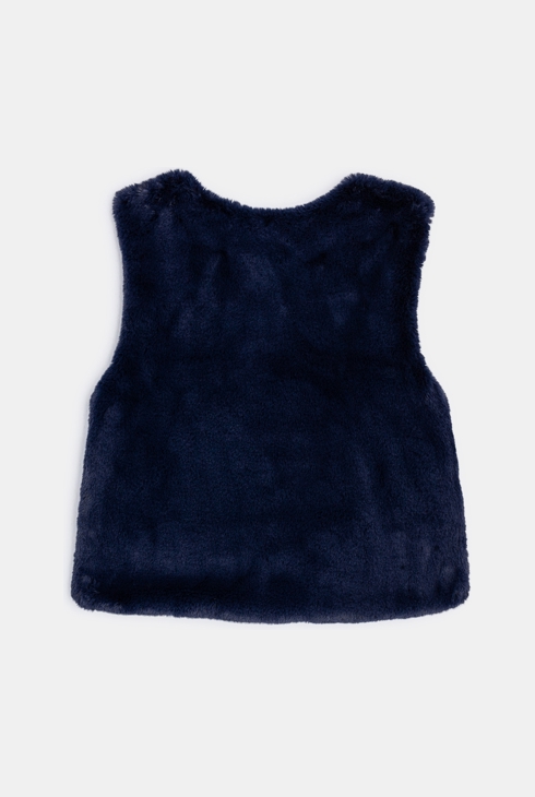 Boléro en fausse fourrure bleu fille