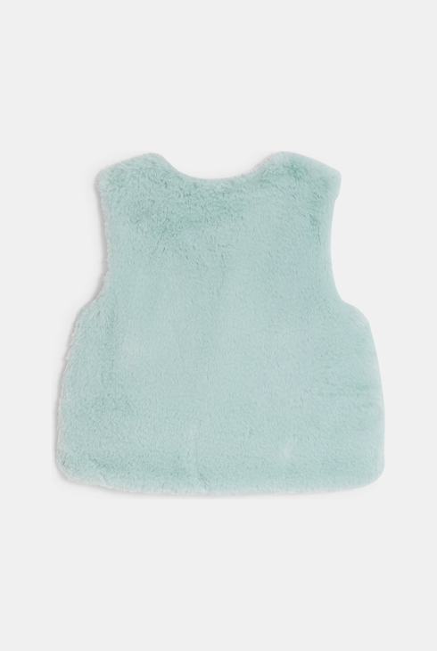 Boléro en fausse fourrure bleu fille