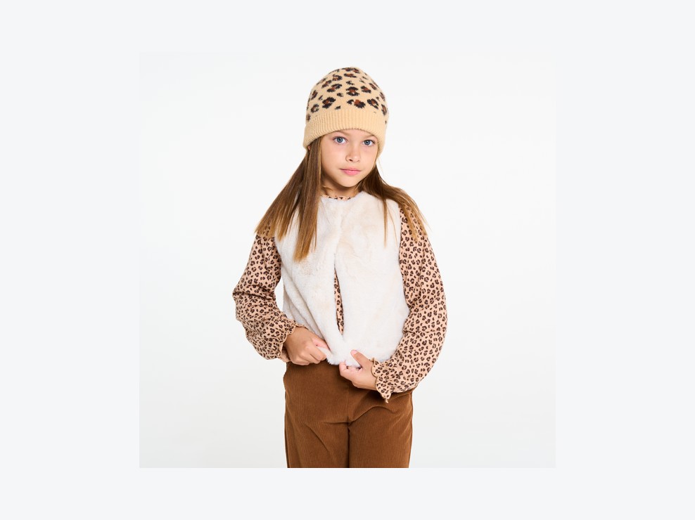 Boléro en fausse fourrure blanc fille 1