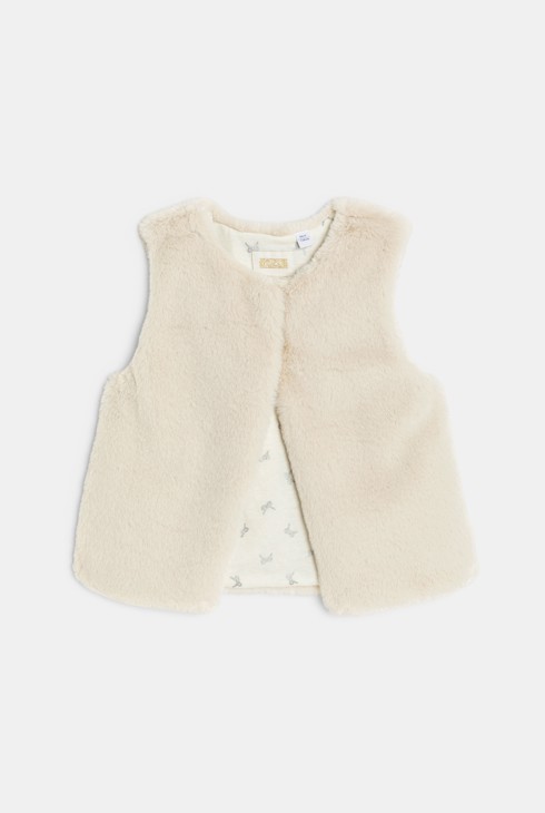 Bolero in pelliccia ecologica bianco bambina 1