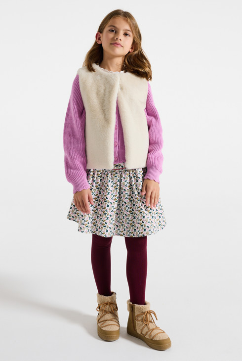 Girl's white faux fur bolero 1