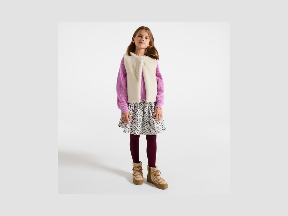 Boléro en fausse fourrure blanc fille 1