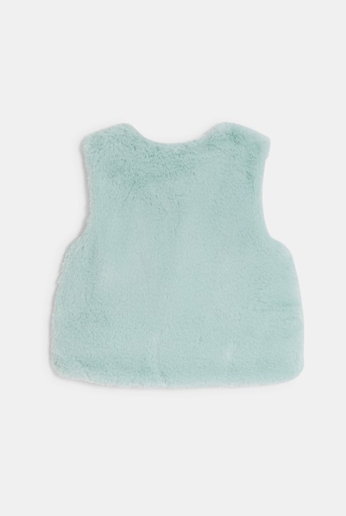 Dekliški modri bolero iz umetnega krzna 2