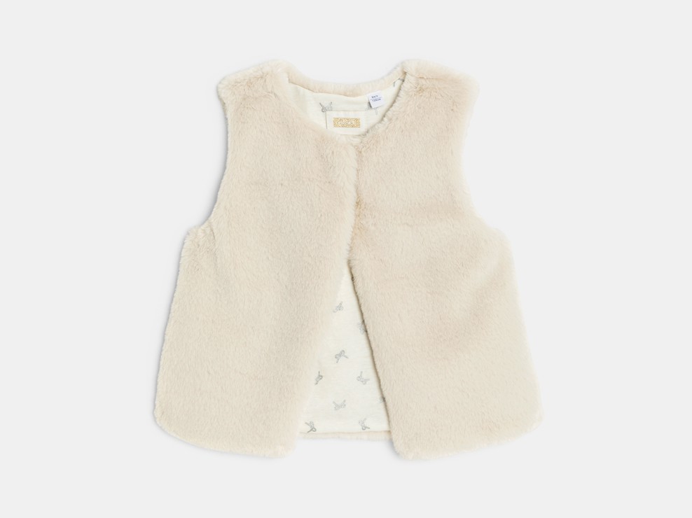 Weißer Bolero aus Kunstfell für Mädchen 2