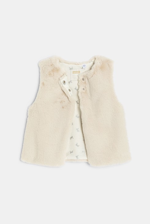 Boléro en fausse fourrure blanc fille