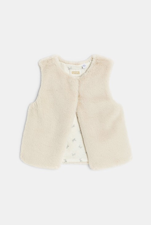 Boléro en fausse fourrure blanc fille 2