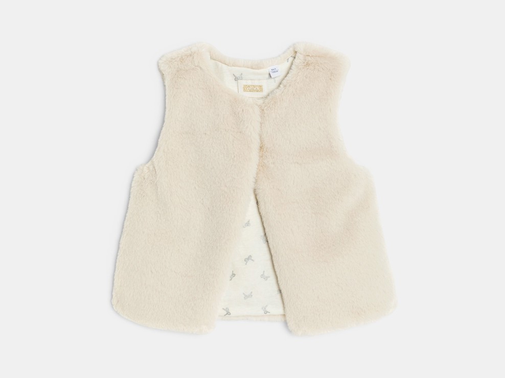 Weißer Bolero aus Kunstfell für Mädchen 2