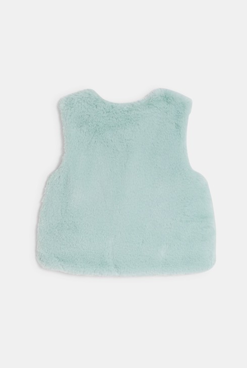 Dekliški modri bolero iz umetnega krzna 2