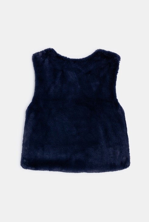 Bolero de piel de imitación azul niña 2