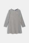 Vestido tipo jersey de punto de espiga brillante gris niña 1